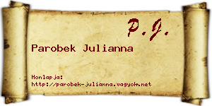 Parobek Julianna névjegykártya